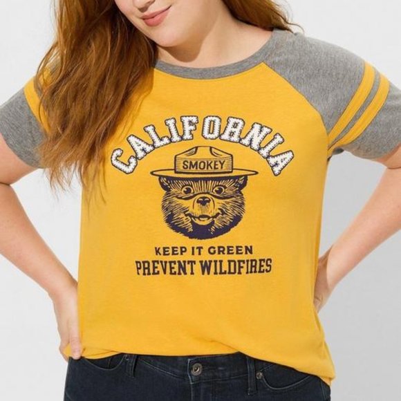 ❤️NWT VINTAGE TORRID TEE SMOKEY BEAR CALIFORNIA PREVENT WILDFIRES SHIRT PLUS - Picture 1 of 11